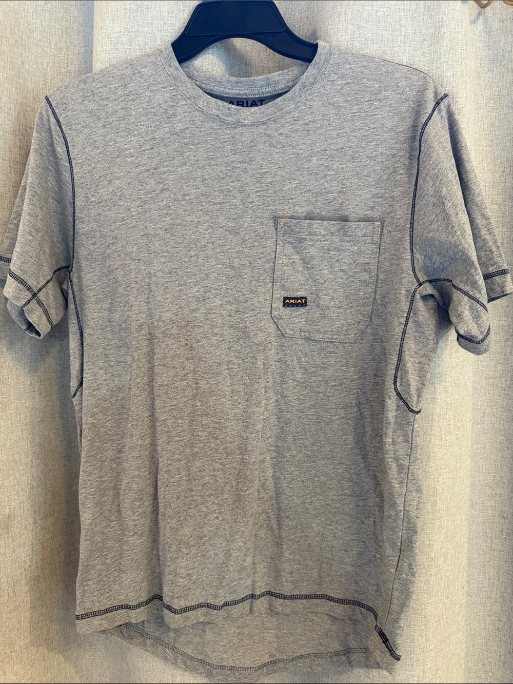 Ariat Heather Gray Short-Sleeve Pocket Tee